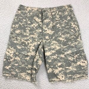 Military Cargo Shorts Mens Medium Regular ACU Digital Camo Cut Off Raw Hem